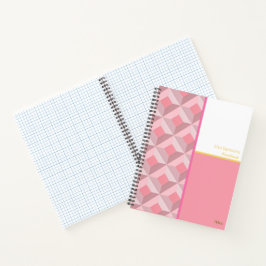Pink Geometric Squares Custom Notebook Notizblock