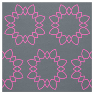Pink Geometric Star Petals Stoff
