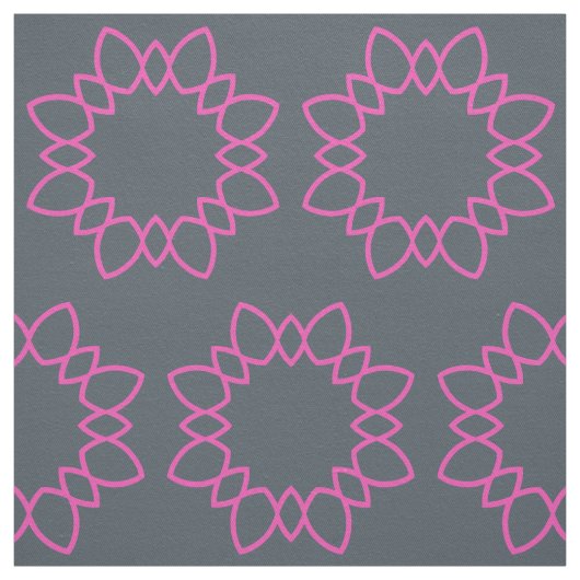 Pink Geometric Star Petals Stoff (Muster)