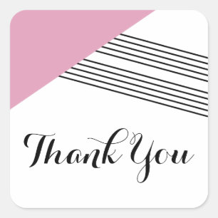 Pink Geometric Strip Danke Stickers