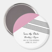 Pink Geometric Strip Speichern Sie das Datumsfenst Magnet (Vorderseite/Rückseite)
