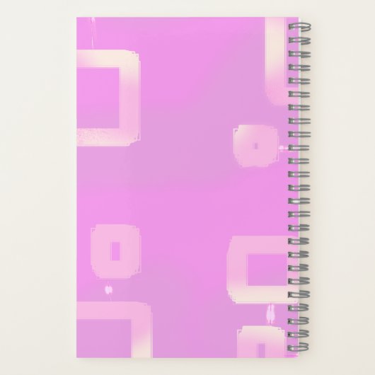 Pink Geometric Stripes Spiral-Notebook Notizblock (Rückseite)