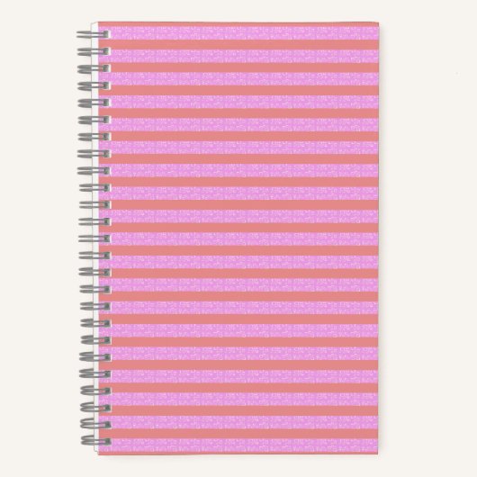 Pink Geometric Stripes Spiral-Notebook Notizblock (Vorderseite)
