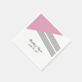 Pink Geometric Strippapier Napkins Serviette (Ecke)