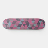 Pink geometric triangles skateboard (Horizontal)