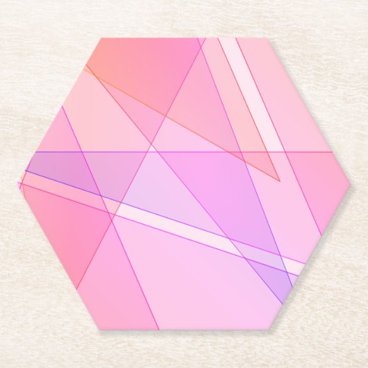 Pink Geometric Untersetzer (Vorderseite)