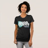 Pink Geometrie Faith Dios Christlich Slang T-Shirt (Vorne ganz)