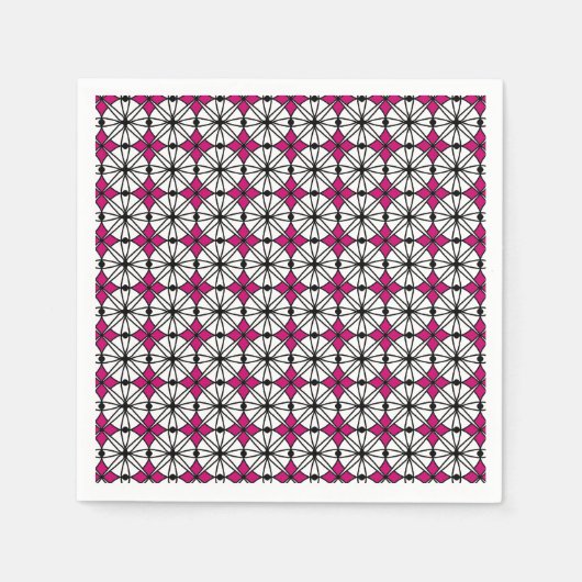 Pink Geometrie Muster Serviette (Vorderseite)