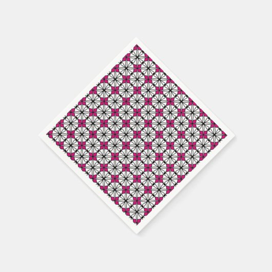 Pink Geometrie Muster Serviette (Ecke)