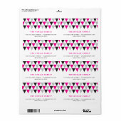 Pink, geometrische Dreiecke, Weihnachtsadresse (Vorne)