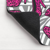 Pink-Gepard-Absatz-Schuh-Druck auf Zebra Mousepad (Ecke)