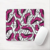 Pink-Gepard-Absatz-Schuh-Druck auf Zebra Mousepad (Mit Mouse)