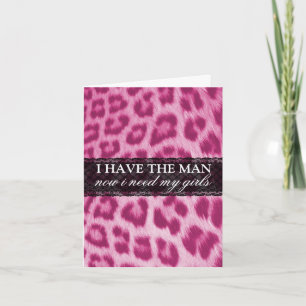 Pink-Gepard-Druck-Brautjungfern-Antrag-Karte Einladung