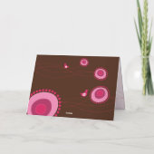 Pink gepunktete Blume und glückliche Vögel Whimsic Dankeskarte (Rückseite)