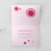 Pink gepunktete Blume und glückliche Vögel Whimsic Dankeskarte (Innenseite)