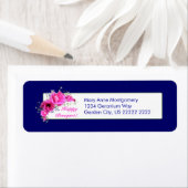 Pink Geranium Bouquet Return Address Labels (Insitu)