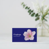 Pink Geranium - Deep Navy Visitenkarte (Stehend Vorderseite)