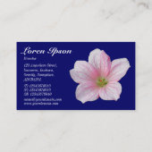 Pink Geranium - Deep Navy Visitenkarte (Rückseite)