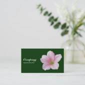 Pink Geranium - Dunkelgrün Visitenkarte (Stehend Vorderseite)