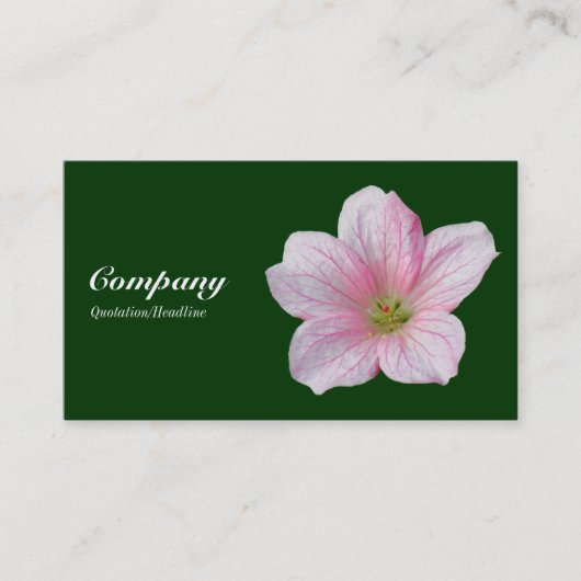 Pink Geranium - Dunkelgrün Visitenkarte (Vorderseite)
