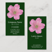 Pink Geranium - Dunkelgrün Visitenkarte (Vorne/Hinten)