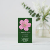 Pink Geranium - Dunkelgrün Visitenkarte (Stehend Vorderseite)