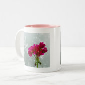 Pink Geranium Floral Fotografie Tasse (Vorderseite Links)