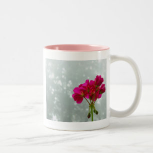 Pink Geranium Floral Fotografie Tasse