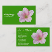 Pink Geranium - Leaf Green Visitenkarte (Vorne/Hinten)