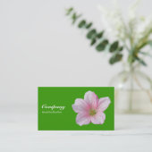 Pink Geranium - Leaf Green Visitenkarte (Stehend Vorderseite)