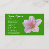 Pink Geranium - Leaf Green Visitenkarte (Rückseite)