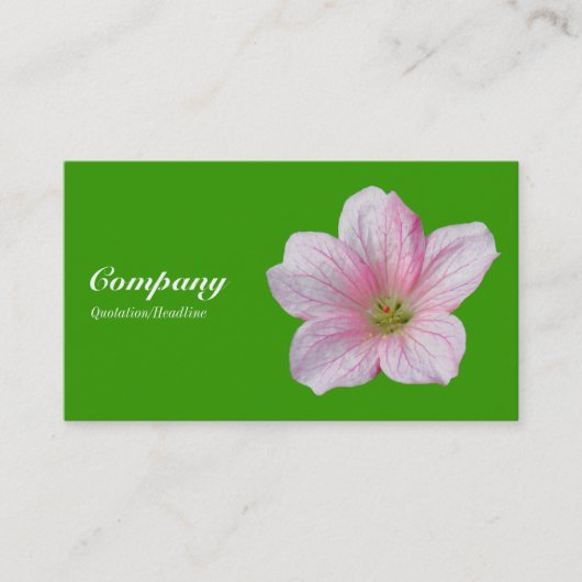 Pink Geranium - Leaf Green Visitenkarte (Vorderseite)