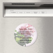Pink Geranium Save the Date Magnet (In Situ (Geschirrspüler))