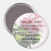 Pink Geranium Save the Date Magnet (Vorderseite/Rückseite)