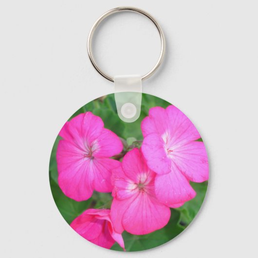 Pink Geranium Schlüsselanhänger (Vorderseite)