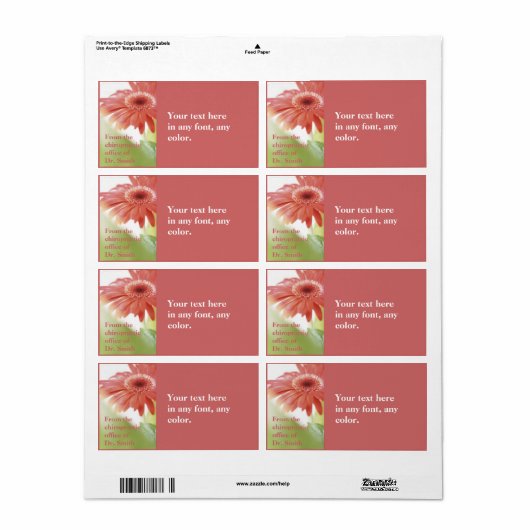 Pink Gerbena Label (Vorne)