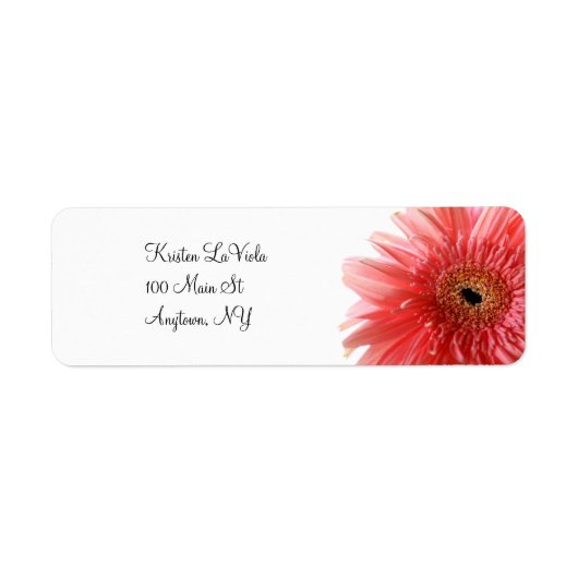Pink Gerber Daisy Address Label (Vorne)