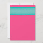 Pink Gerber Daisy Aqua Bridal Dusche Einladung (Rückseite)