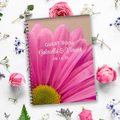Pink Gerber Daisy auf Tan Wedding Notizblock