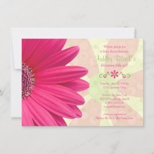 Pink Gerber Daisy Baby Shower Einladung