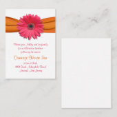 Pink Gerber Daisy Bat Mitzvah Empfang Card Begleitkarte (Vorne/Hinten)