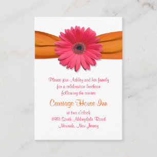 Pink Gerber Daisy Bat Mitzvah Empfang Card Begleitkarte
