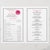 Pink Gerber Daisy Black Ribbon Wedding Program (Rückseite)