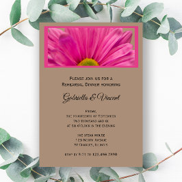 Pink Gerber Daisy Blume Hochzeit Probe Dinner Einladung
