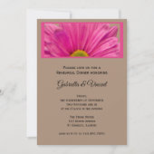 Pink Gerber Daisy Blume Hochzeit Probe Dinner Einladung (Vorderseite)