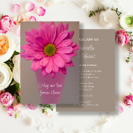 Pink Gerber Daisy Blume in Vase Wedding Einladung