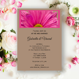 Pink Gerber Daisy Blume Wedding Einladung