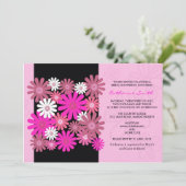 Pink Gerber Daisy Bridal Dusche Einladung (Stehend Vorderseite)