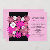 Pink Gerber Daisy Bridal Dusche Einladung (Vorne/Hinten)