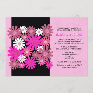 Pink Gerber Daisy Bridal Dusche Einladung